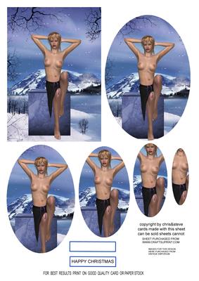Topless Girl in the Snow 2