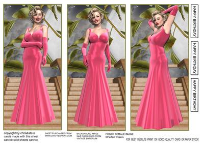 Pretty Woman in a Pink Dress