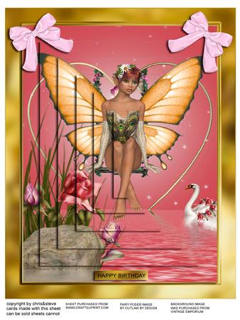 Swinging Fairy A4 Pyramage Card Front Kit