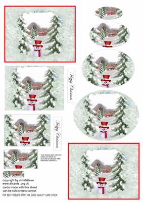 Mr Frosty Snowman Pyramid Scene
