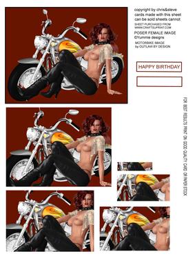 Burgundy Biker Babe 1
