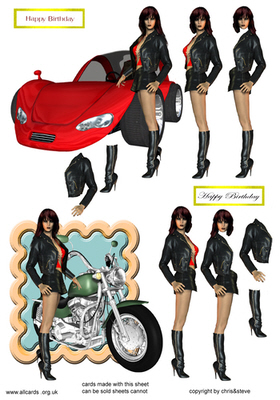 Racing Car & Motorbike Decoupage