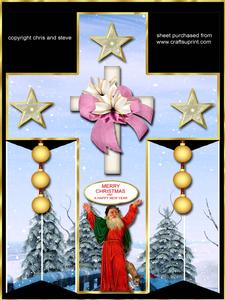 Stand Up 3D Christmas Cross Kit with Decoupage