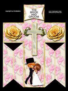 Stand Up 3D Wedding Cross Kit with Decoupage