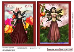Ruby and Peridot Birthstone Fairies 4