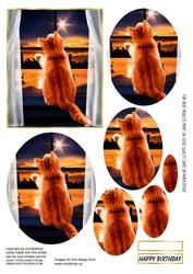 Cat at the Window Oval Pyramage