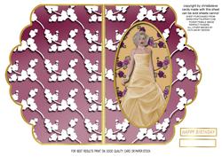 Pretty Lady Scalloped Edge Shaped Quick Card