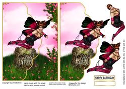 Pretty Flower Fairy 2 Envelopecard/card Front with Decoupage