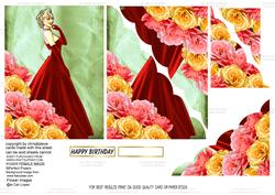 Pretty Lady in Red Wavy Edge Corner Side Stacker