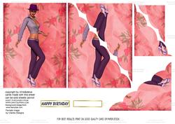 Girl in a Hat Wavy Edge Corner Side Stacker