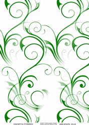 Green Flourish Backing Paper