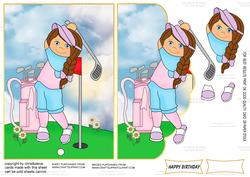 Golfing Gal with Decoupage