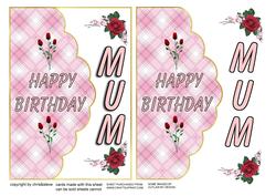 Happy Birthday Mum Envelope Card with 3D