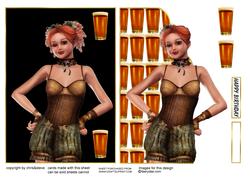 The Barmaid Envelope Card with Some 3D