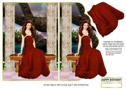 Pretty Lady Sitting Envelope Card