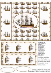 Tall Sailing Ship 3 Gate Fold Card