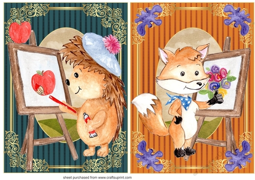 2 forest animal artist card fronts 1
