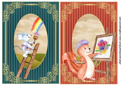 2 forest animal artist card fronts 2