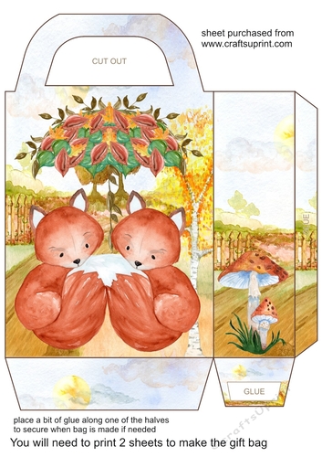 Autumn foxes gift bag 1