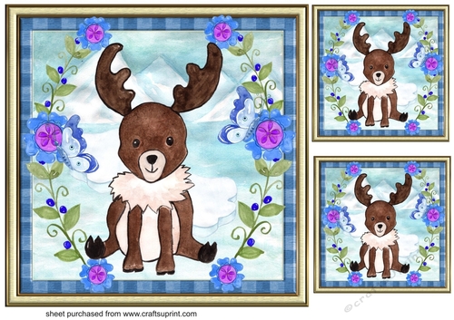 3 Arctic friends Christmas card front/toppers 1