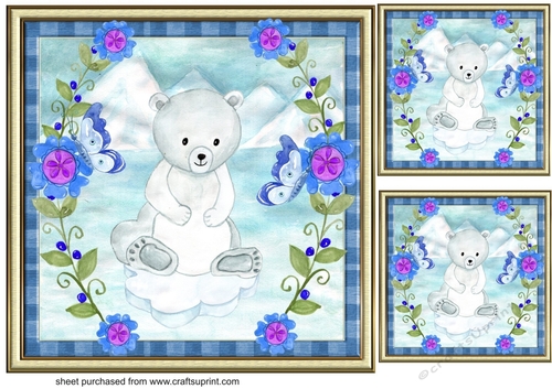 3 Arctic friends Christmas card front/toppers 3