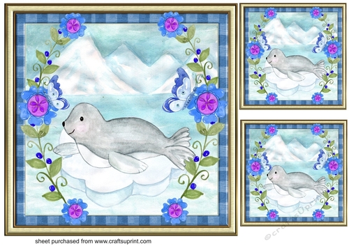 3 Arctic friends Christmas card front/toppers 4