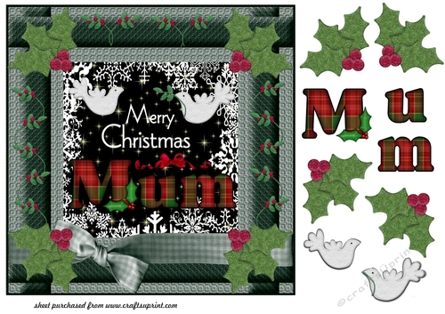 Tartan Mum Christmas card front