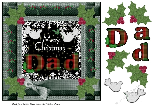 Tartan Dad Christmas card front
