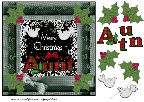 Tartan Aunt Christmas card front