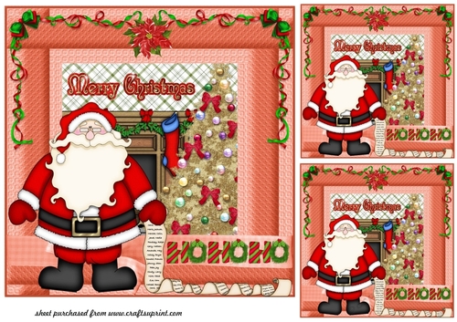 3 Santa s list card fronts/toppers