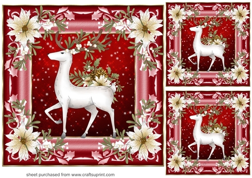 3 White Christmas buck card fronts/toppers 2
