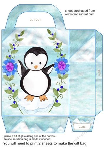 Polar penguin gift bag