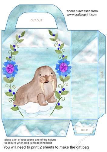 Polar walrus gift bag