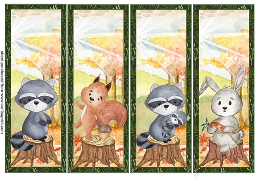 4 Woodland animals toppers/bookmarks 2
