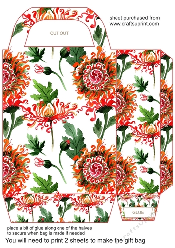 Orange floral gift bag 1