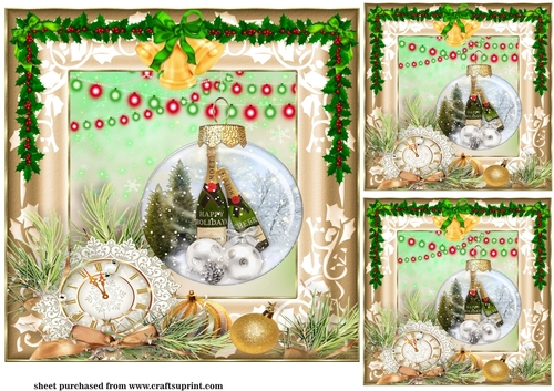 3 Christmas bauble card fronts/toppers 3