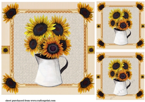 3 Sunflower card fronts/toppers 2