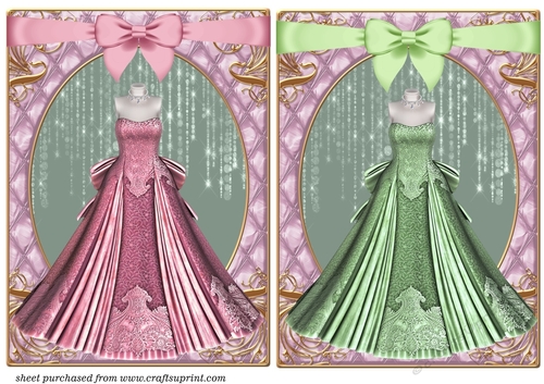 2 Evening dress card fronts