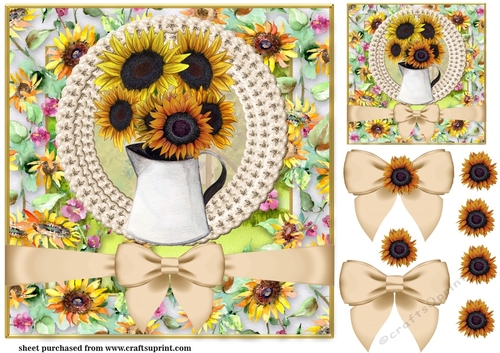Framed sunflowers card front 2