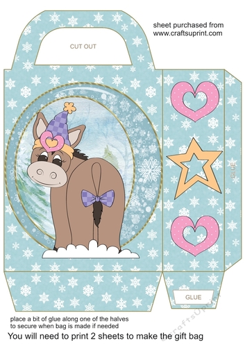 Christmas donkey gift bag 2