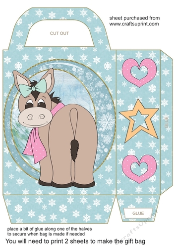 Christmas donkey gift bag 4