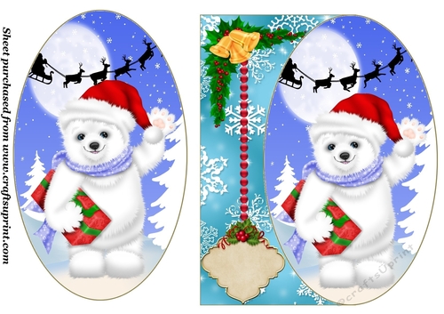 Christmas polar bear card front