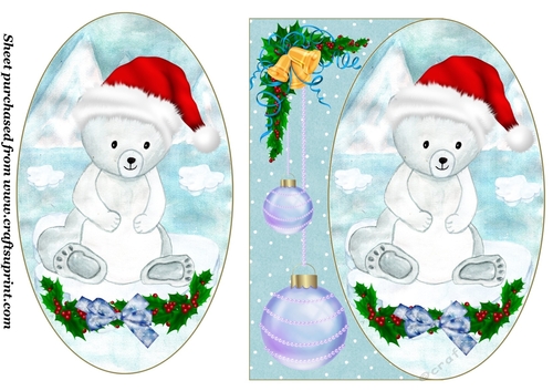 Polar bear Christmas card front
