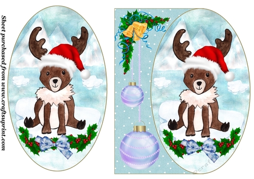 Polar Moose Christmas card front
