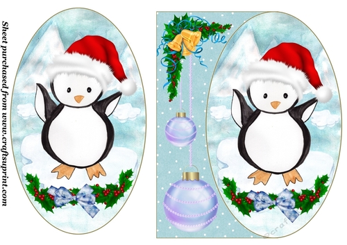 Polar Penguin Christmas card front