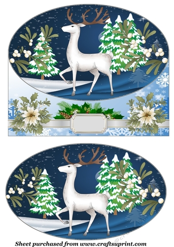 White Christmas stag card front 1