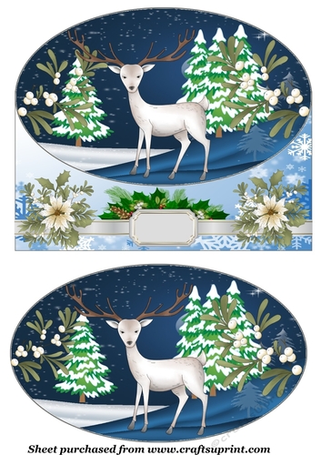 White Christmas stag card front 2