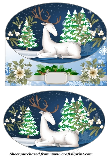 White Christmas stag card front 4