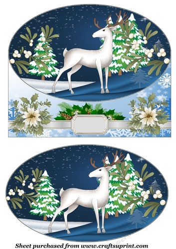 White Christmas stag card front 5