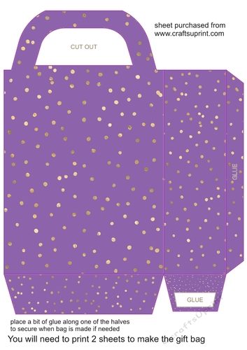 Purple and gold confetti  gift bag 3